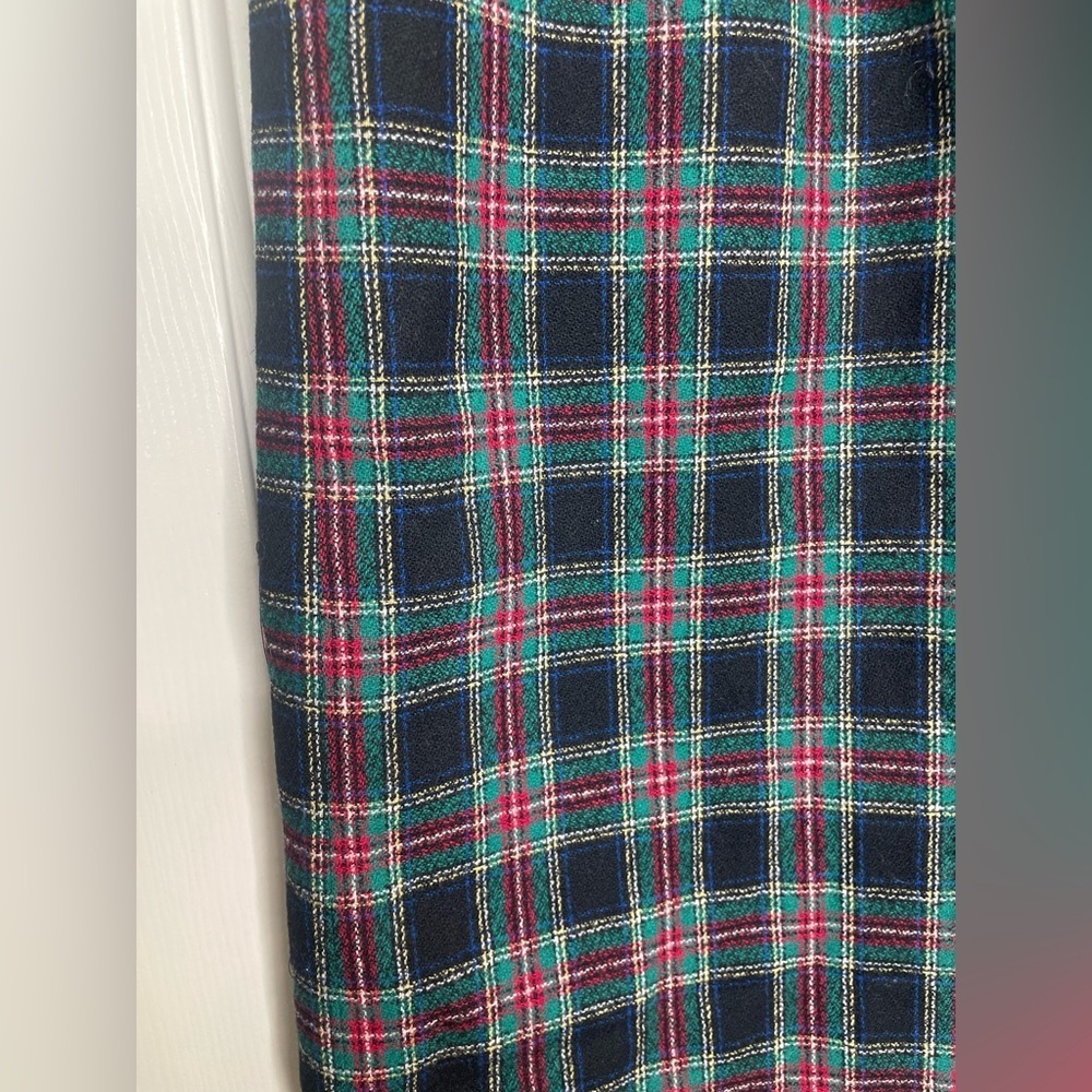Vintage Pendleton Wool Plaid Skirt  black Stewart Tartan Knee Length | 12 - Picture 3 of 11